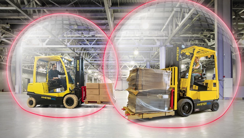 Operator assistance technology on Hyster forklifts. 