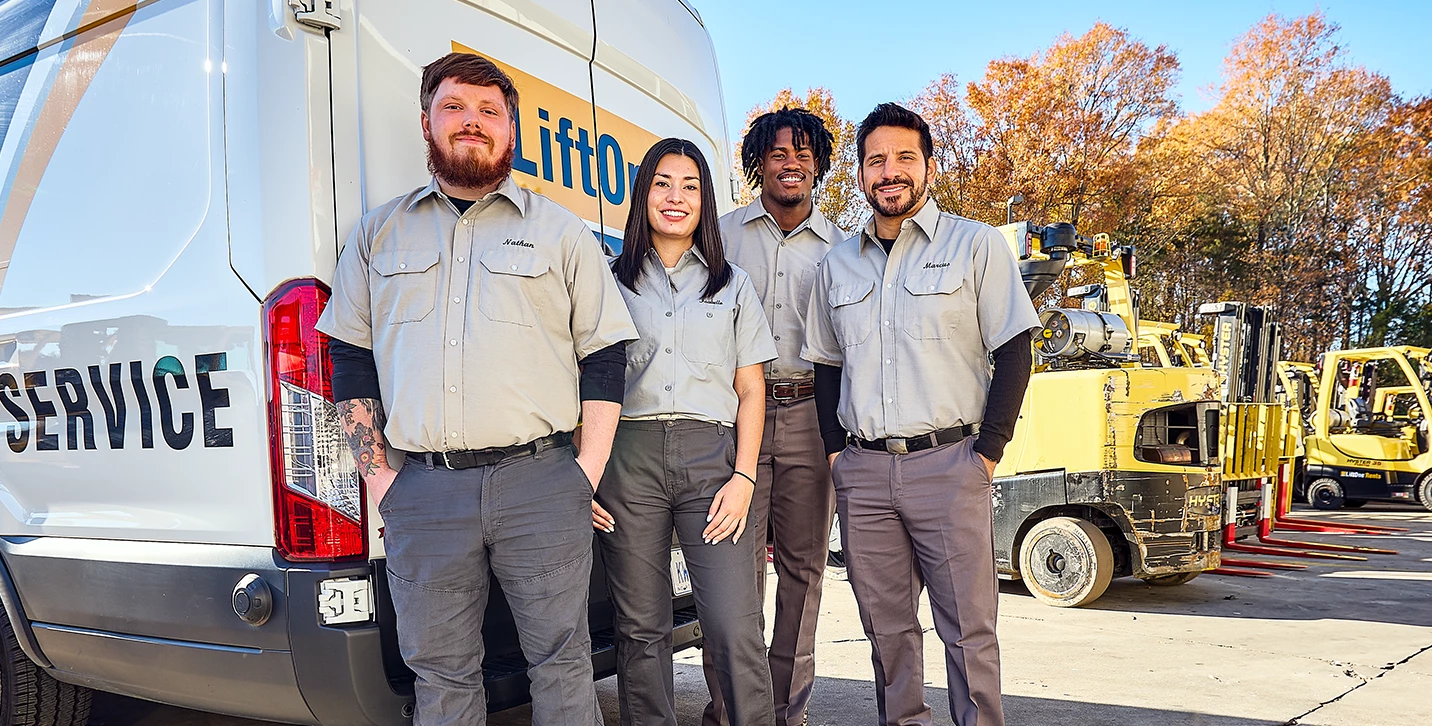 Group of LiftOne dealer service technicians.